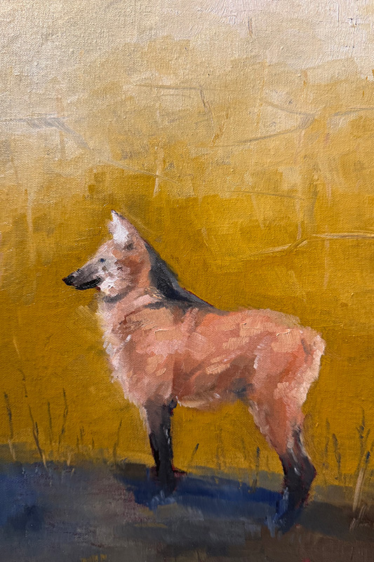 Painting of a Maned Wolf