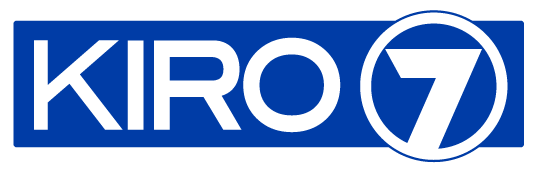 KIRO 7 logo with bold white letters and number 7 inside a circle, all on a blue background.